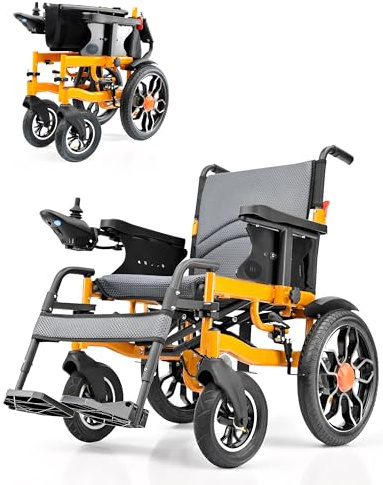 Silla de ruedas eléctrica portátil plegable con asientos más anchos, batería de litio extraíble de 20 Ah, alcance de 25 km, silla de ruedas eléctrica para discapacitados y personas mayores