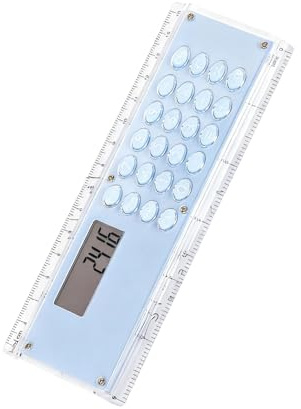 YIZITU Regla De Doble Escala De 15 Cm con Calculadora De 8 Dígitos Incorporada Herramienta Educativa Liviana para Estudiantes Y Profesionales Regla con Calculadora Digital