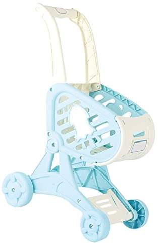 CFTGIW Panier d'achat Jouet Chariot de supermarché pour Les Enfants Jouant au Jeu de Simulation de Shopping en Toute sécurité et Le Panier d'achat (Blue)