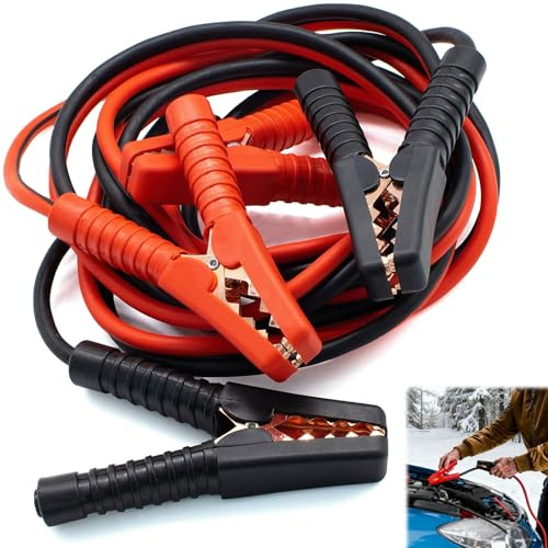 GothicBride Cables de Arranque para Coche de 6 m, Aluminio y Cobre, 3000 A, 16 mm², para Coches y Camiones