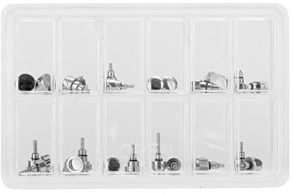 Agatige Kit Surtido de Botones pulsadores de Reloj de 24 Piezas, 12 Tipos de pulsadores de Reloj de Acero Inoxidable Accesorio de Herramienta de reparación de relojero