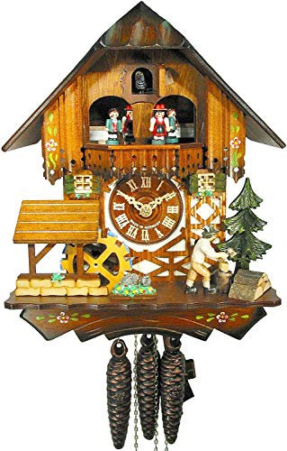 Schwarzwälder Kuckucksuhr/Schwarzwald-Uhr (original, Zertifiziert), Haus, Musik, 1-Tag-Werk, mechanisch, Kukusuhr, Kukuksuhr, Kuckuksuhr