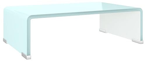 vidaXL TV-Aufsatz Monitorerhöhung Glasaufsatz TV-Bühne Fernseher Erhöhung Monitor Bildschirmerhöhung Schreibtischaufsatz Glas Grün 40x25x11cm