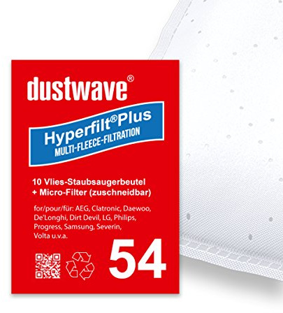10 Staubsaugerbeutel | Staubbeutel passend für Progress - PC 2469 DB, Progress - PC 3720 DB / dustwave® Markenstaubbeutel / Made in Germany + inkl. Microfilter