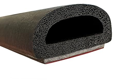 Goma estanqueidad Universal con adhesivo 3m para junta de puerta, sellado puerta caravana, naval, maquinaria agrícola etc. NEGRO