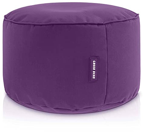 Green Bean Sitzsack-Hocker 25x45cm mit EPS-Perlen Füllung - Fußhocker Fußkissen Sitz-Pouf für Sitzsäcke - Bodenkissen für Kinder und Erwachsene - Fußablage Sitzkissen Sitzhocker Lila