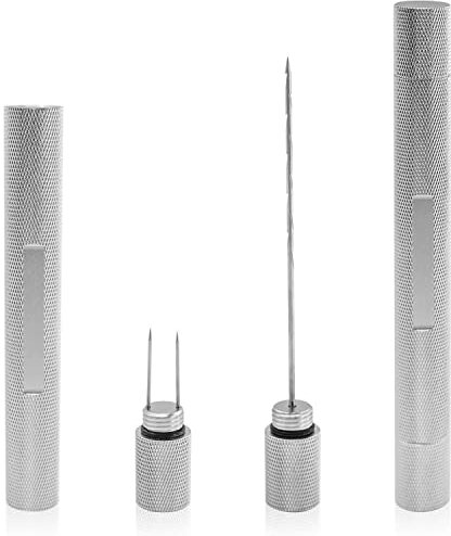 Zolunu Cigar Punch 3 in 1 Multitool with Draw Enhancer Cutter and Twin Buffer Must Choice for Cigar Enthusiasts (Silver)