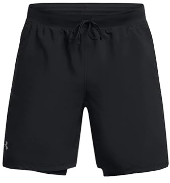 Under Armour Short 2 en 1 Launch Run 5 Pouces Homme Shorts, Noir, S