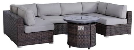 Living Source International Wicker/Rattan 4-Person Seating Group in Brown/Gray