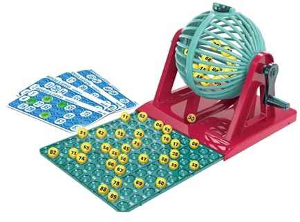 LOVIVER Bingo-Spielset, Bingo-Set, Eltern-Kind-Spiele, traditionelle Bingo-Maschine, Spielzeug-Bingobälle mit Käfig für Bar, Party, Reisen, Erwachsene