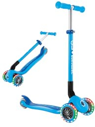 Globber Primo Foldable Scooter with Light Up Wheels for Children 3 Years Plus - 2 Year Warranty