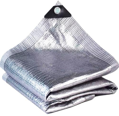 TOOTHGENERIC Lona de Malla con Aislamiento térmico, Tela de Aluminio Reflectante, Tela de Sombra Anti-UV, Vela de Sombra Transpirable for Invernadero, Patio y Plantas(3x4m/9.8x13ft)