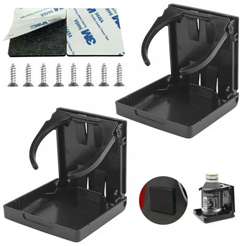 2PCS Adjustable Folding Drink Holder, Adjustable Folding Drink Holders, Car Cup Holder with Double-sided tape, Cup Holder Bottle Holder for Car Truck Boat Van Home