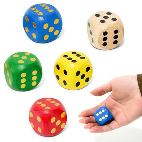 5 Pièces Dés En Bois Coloré De 30 mm,Dés De Jeu En Bois Naturel,Ne Pas Abîmer Les Mains,Gobelet À Dés En Bois Naturel 5 Couleurs,Dés À Six Faces En Bois D6,pour Jeux De Table Jeu De Cartes Fêtes