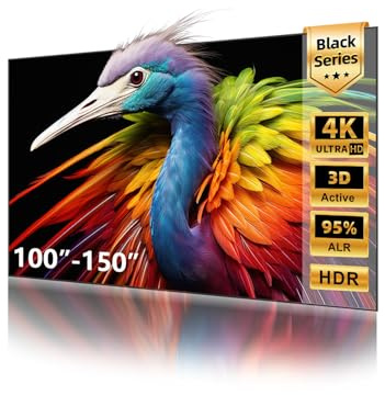 NothingProjector ALR Screen for Ultra Short Throw Projector, 95% Ambient Ceiling Light Rejecting, 150 inch, 4K/8K UHD, Active 3D, Fixed Frame 16:9, Wall Mount Anti Daylight UST, Black Series NothPJ
