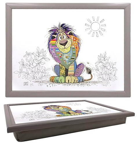 Lesser & Pavey - Vassoio con motivo Bug Art Louis Leone, per servire cibo e colazione, comodo vassoio con cuscino a sacco per snack e cene, vassoio resistente per mangiare sul grembo per adulti