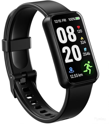pixtlcoe Fitness Tracker, IP68 impermeabile, braccialetto di attività con frequenza cardiaca 24 ore, contapassi, orologio intelligente per uomini e donne, orologio sportivo per iOS e Android