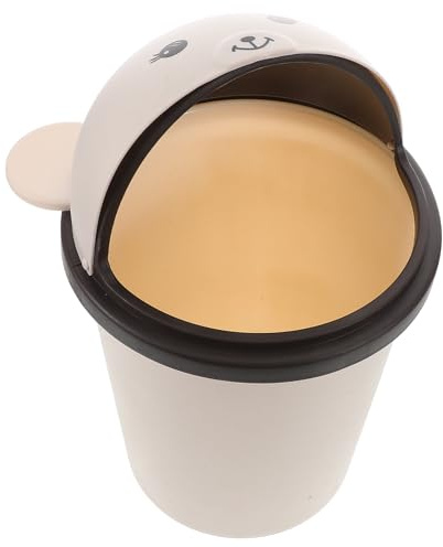 SUPVOX Papelera para Vehículo Recreativo con Tapa Abatible, Capacidad 10l, Plástico Resistente Color Café, Diseño Oso Lindo para Cocina, Baño, Dormitorio y Sala de Estar