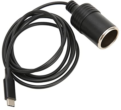 HUSHUI Typ C Till Cigarettändaruttag Slitstark 4,9 Fot USB C Till Tändare Kabel för 12V Bilenheter