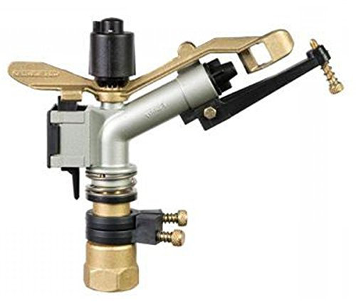 Riegoprofesional Canon d'arrosage agricole sectoriel | Portée 12,5 à 19,5 m | Pression 1,5 à 4 bar | Métal vert oscillant | Raccord 1 femelle