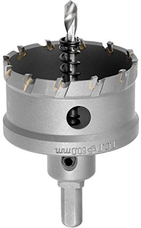 Sourcingmap Carbide Hole Saw Drill Bit, 60mm Hole Cutter for Stainless Steel Alloy Cast Iron Copper Metal Sheet, with Limit Step