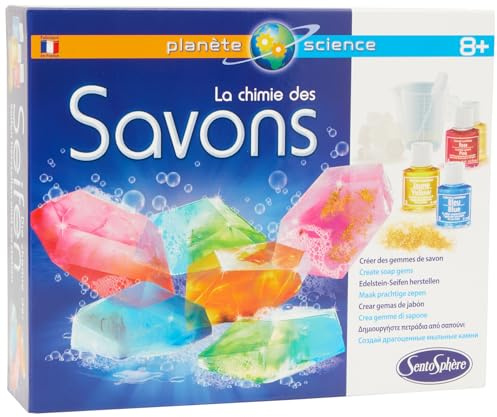 Sentosphère – La Chimie des Savons – Kit scientifique et créatif pour enfants dès 8 ans – Activité ludique et éducative pour créer ses propres savons parfumés - Fabriqué en France - 2804