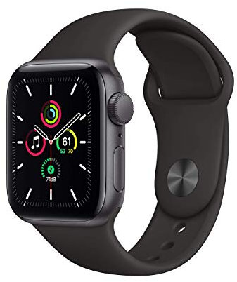 Apple Watch SE 2020 (GPS, 40MM) Boîtier en Aluminium Gris Sidéral avec Bracelet Sport Noir (reconditionné)