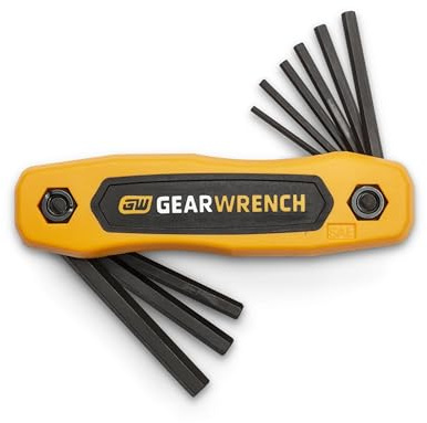 GearWrench 83509 SAE Folding Hex Key Set, 9 Piece Alloy Steel