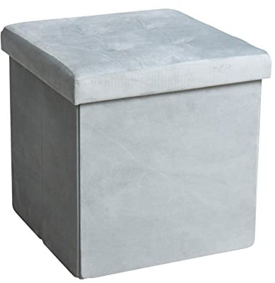 ESTEXO Faltbare Sitzmöbel Aufbewahrungsbox Hocker Sitzwürfel Fußhocker Truhe Sitzbank (Hocker) Hellgrau