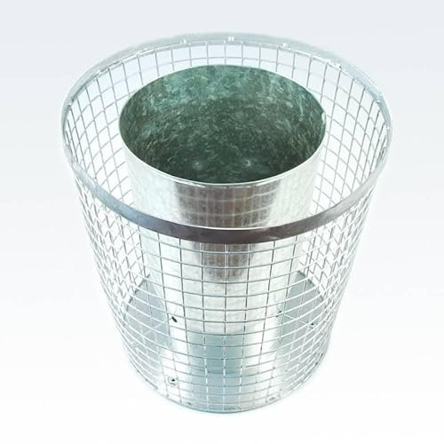 Gabiona Colonne de fleurs cylindrique, hauteur 55 cm, diamètre 55 cm, poids lourd 3,5 x 3,5 cm, galvanisé à chaud