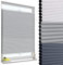 WOLTU Wabenplissee ohne Bohren Verdunklung Thermo Doppelplissee Klemmfix Zweifarbig 85x120cm Grau-Weiß, Plissee Faltrollo Sonnen-, Sicht- & Schallschutz, Jalousie Plisseerollo für Fenster & Tür