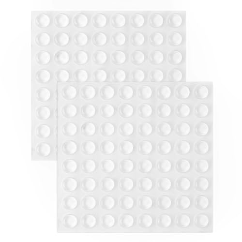 HSKRKOW 200 Pièces Patin Silicone Transparent 8mm Autocollant Transparente Pieds Adhésifs Patin Antiderapant Silicone Tampon Amortisseur Transparent Butée De Protection Transparente Pour Porte Meubles