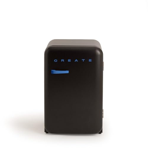 CREATE / RETRO FRIDGE 83.5 COBALTO/Frigorífico negro maneta azul cobalto / 98W, bajo consumo, 2 estantes, regulador temperatura, botellero, 56x54x84cm