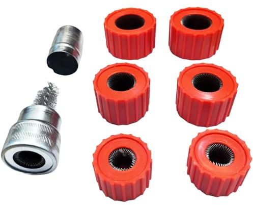 Amazleer 6 limpiadores de tuberías de cobre para taladro, herramienta de limpieza de tuberías de cobre de 1/2, 3/4 y 1 pulgada con cepillo de limpieza de tubos, limpiadores de tuberías duraderos para
