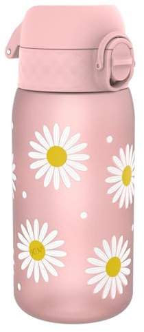 Ion8 Gourde Enfant, 350ml, Anti-Fuite, Facile à Ouvrir, Verrouillage Sécurisé, Lavable en Lave-Vaisselle, Sans BPA, Poignée de Transport, Facile à Nettoyer, Carbone Neutre, Marguerites
