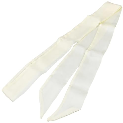 GORGECRAFT 2pz Sciarpa Sottile Tinta Unita Pura Fazzoletto da Collo Lungo Beige Cravatta in Raso Cintura Fascia per Capelli Nastro Fascia Cravatta Sciarpa Capelli Camicie Jeans Abiti Borsa Manico