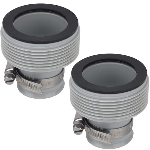 lasuroa 2pcs 1.25 to 1.5 Type B Pool Hose Adapter Connector, Rubber Sealed Hose Fittings with Metal Adjustment Hoop Compatible with Intex Filter Pumps, Above Ground Swimming Pools Accessories