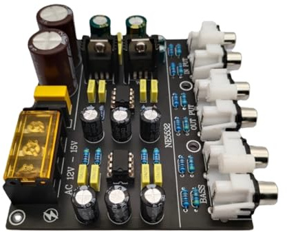 Luobannm Divisor de Frecuencia de Altavoz Lotus Interface para de Dos Vías con Filtro y Amplificador Operacional Doble NE5532. Divisor de Altavoz de Subwoofer.
