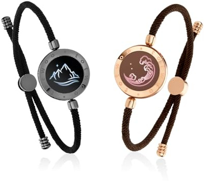 TOTWOO Touch Bracelet for Couple Vibration & Light Up Bracelets Long Distance Gifts for LDR One-to-One Bluetooth Pairing via App