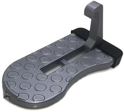 Gancho de paso plegable para puerta de coche, portaequipajes, multifunción, universal, con pestillo, pedal de aleación de aluminio, de seguridad escalera techo coche(Gray)