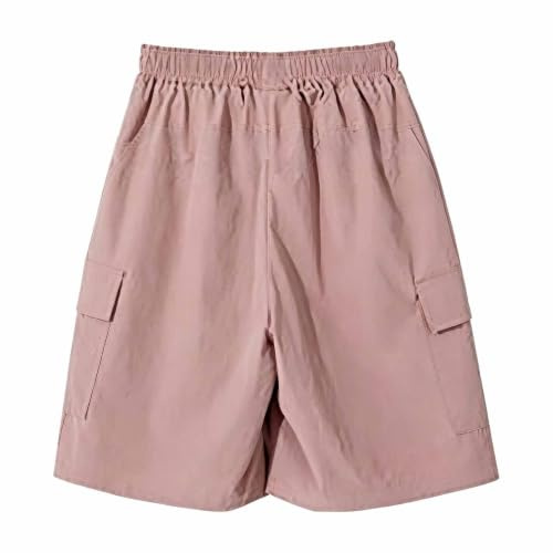Pantalones Cortos Cargo para niños para Jugar al Aire Libre, Ligeros, repelentes al Agua, Pantalones de Verano, Ropa Deportiva Transpirable, Cintura elástica, Secado rápido.