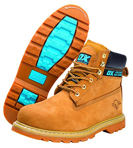 OX TOOLS Men's - OX Honey Nubuck Safety Boot Size 9, Brown, Size 9 UK