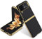 COQUE Galaxy Z Flip 4,Étui de téléphone Portable incurvée en Cuir uni galvanisé,Housse de téléphone Pliable pour Samsung Galaxy Z Flip 4 5G-Le Noir