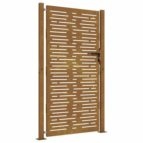 vidaXL Cancello da Giardino 100x200 cm in Acciaio Corten Design Quadrato