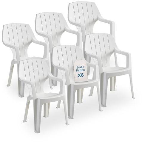 Tomaino - Ensemble de chaises de Jardin empilables en Plastique -Chaise d'extérieur en Plastique Effet Bois (Blanc)