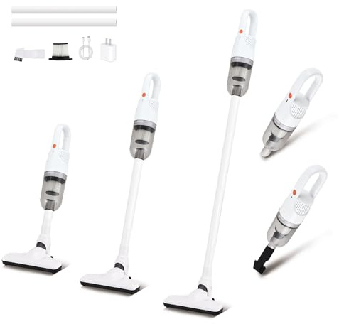 TROURAY Handheld Vacuum Cleaner,6 in 1 Cordless Stick Vacuum Cleaner(White)