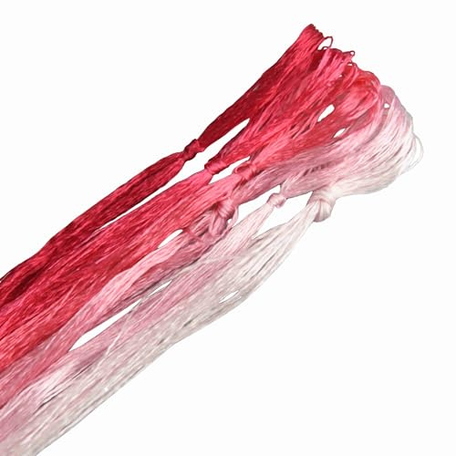 MINGGUXIUYI – 6 colori di fili in pura seta di gelso, 22 m ciascuno – Filato di seta premium per ricamo a mano, punto croce e artigianato artistico (07)