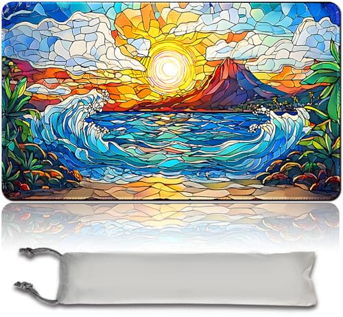 MTG spelmatta – 60 cm x 35 cm, originalkonst, halkfri TCG spelmatta med gummibotten och sydda kanter, Commander TCG rullbar & vikbar kortmatta (No Zone, mtg49-2)