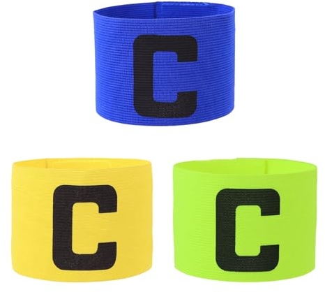OAAO Braccialetti Sportivi da 3 Pezzi, Braccialetti Sportivi Regolabili, Cinturini Colorati da Capitano, Braccialetti Elastici, Adatti per Giochi di Calcio E Rugbistica.
