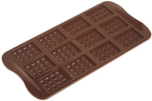 silikomart | SCG11 Stampo in Silicone per Cioccolatini TABLETTE, Antiaderente, 12 Cioccolatini Mini Tablette, Confezione da 1 Stampo per Dolci, Easy Choc, 38 x 28 mm, h 4 mm, Made in Italy